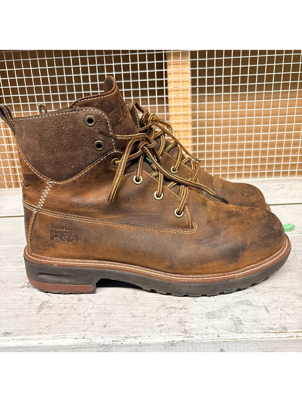 Timberland PRO Work Boots Women's Brown Leather Safety Boots Size 9
